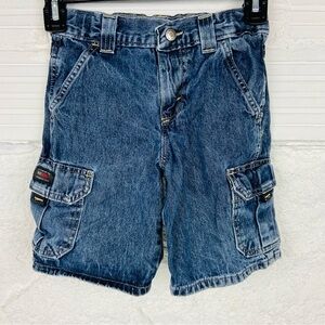 WRANGLER denim jean cargo cotton adjustable waist boys summer shorts size 6